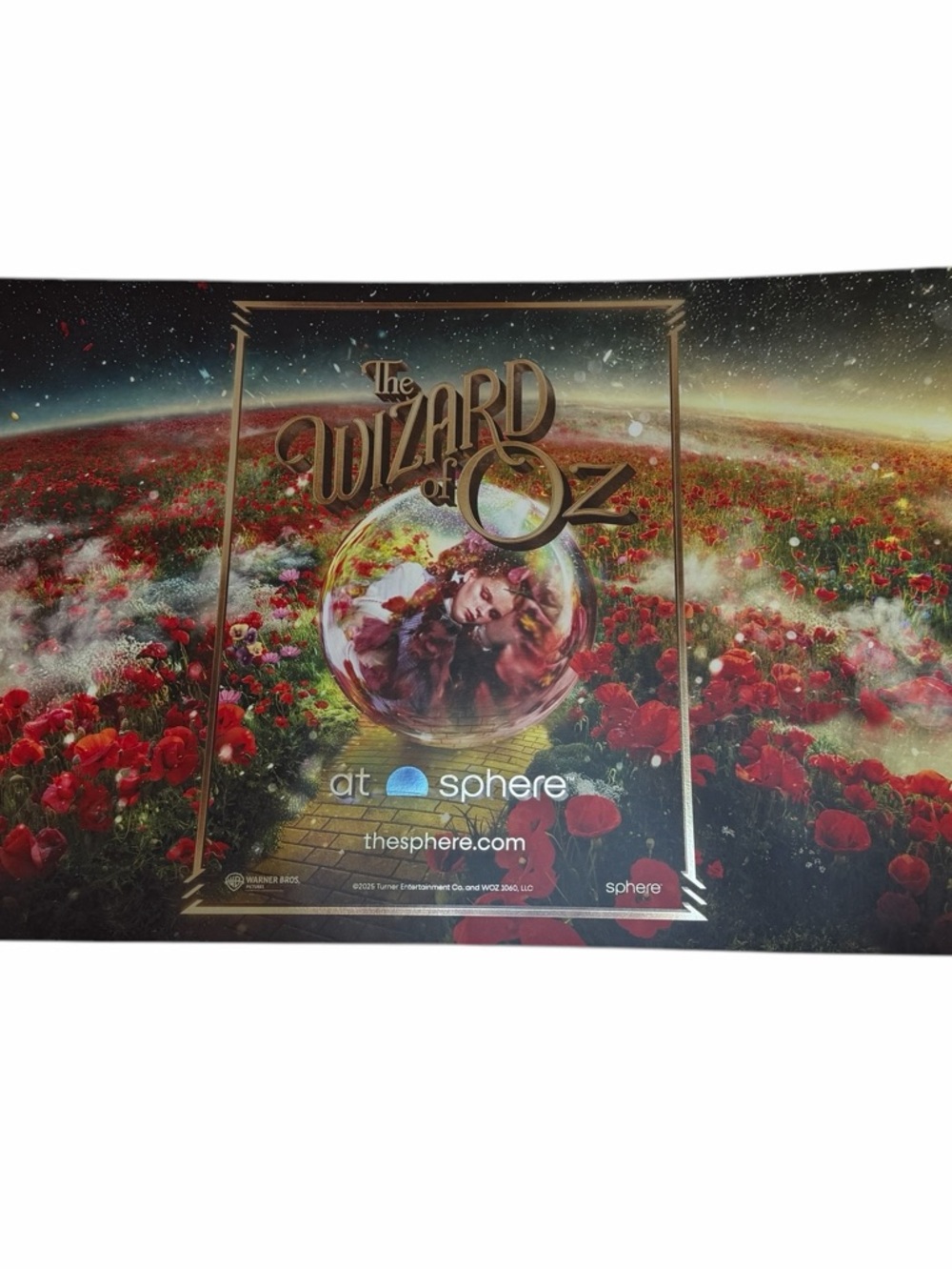 The  Wizard of Oz Sphere Limited Edition Large VIP Poster with Gold Foil.